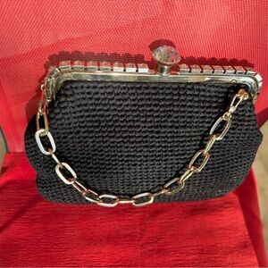 Chic Black Chain Clutch